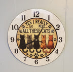 Yes I Really Do Need All These Cats Aluminum Wall Clock