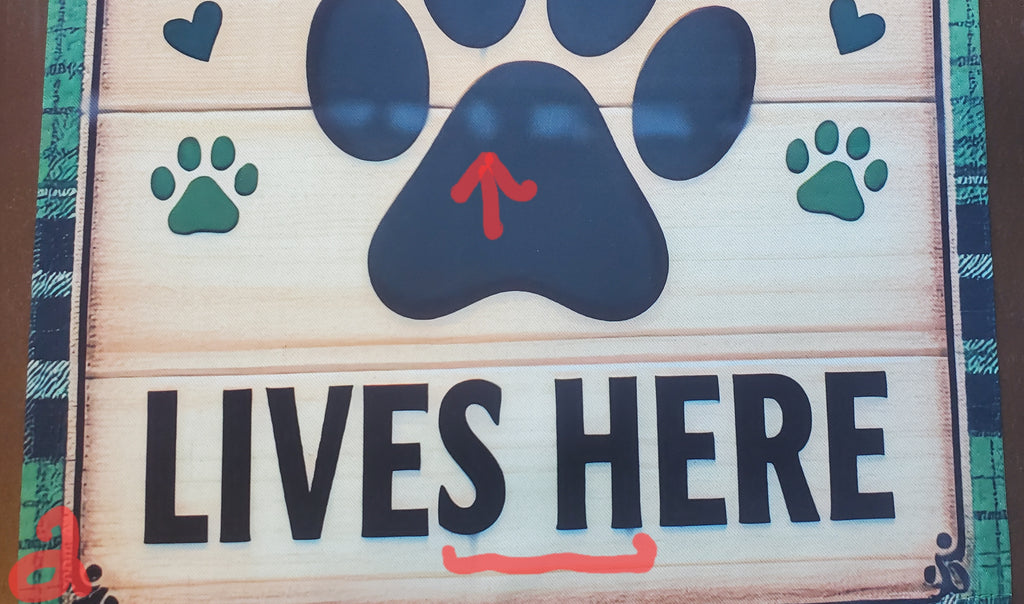 Spoiled Dog Lives Here Garden Flag  DEFECT