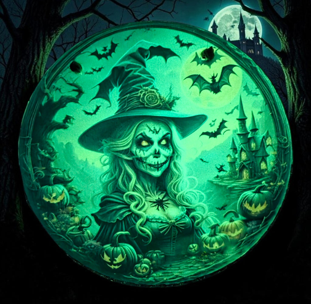 Witch Glow In The Dark Metal Door Sign