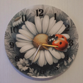 Lady Bug and Daisy Aluminum Wall Clock - Clock