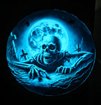 Crawling Skeleton Glow In The Dark Metal Door Sign