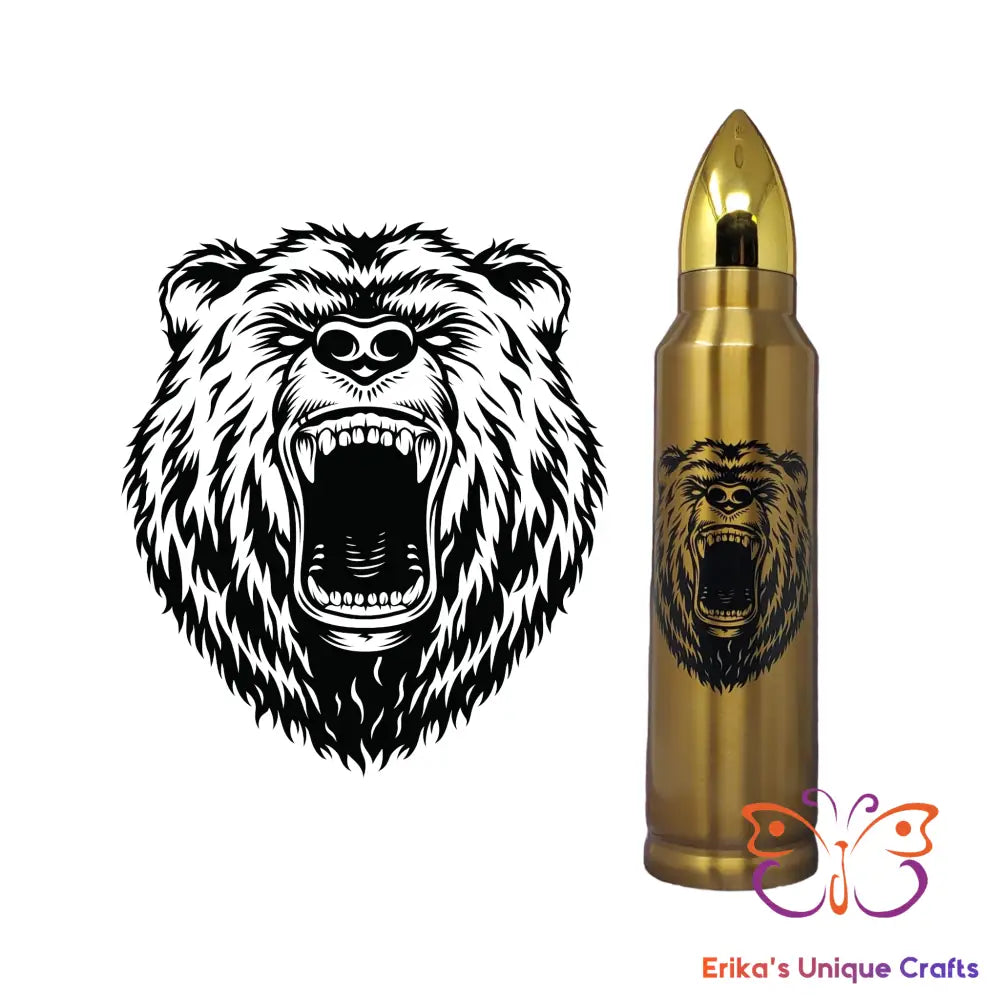 Roaring Bear and Tracks Bullet Thermos Bullet Thermos