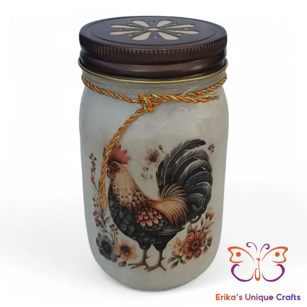 Rooster Mason Jar Daisy Lid Mason Jar