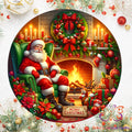 Santa Hearth Round Hanging Door Sign Door Sign
