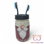 Santa Mason Jar Toothbrush Holder Mason Jar