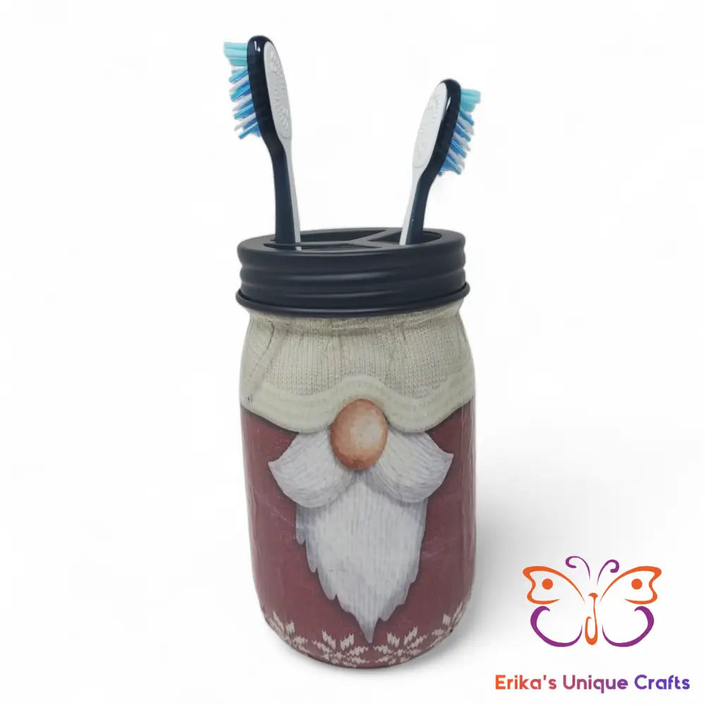 Santa Mason Jar Toothbrush Holder Mason Jar