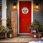 Santa Please Stop Here Round Hanging Door Sign Door Sign