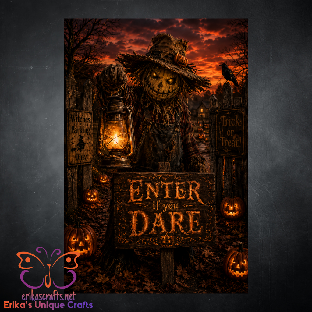 Scarecrow Enter If You Dare Garden Flag