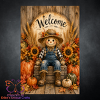 Fall Scarecrow Welcome Garden Flag