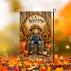 Fall Scarecrow Welcome Garden Flag