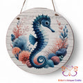Seahorse Round Hanging Door Sign Door Sign