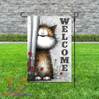Shy Cat Welcome Garden Flag