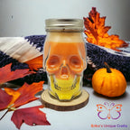 Skull Mason Jar Candles 3 scents / Candy Corn / Parasoy Candles