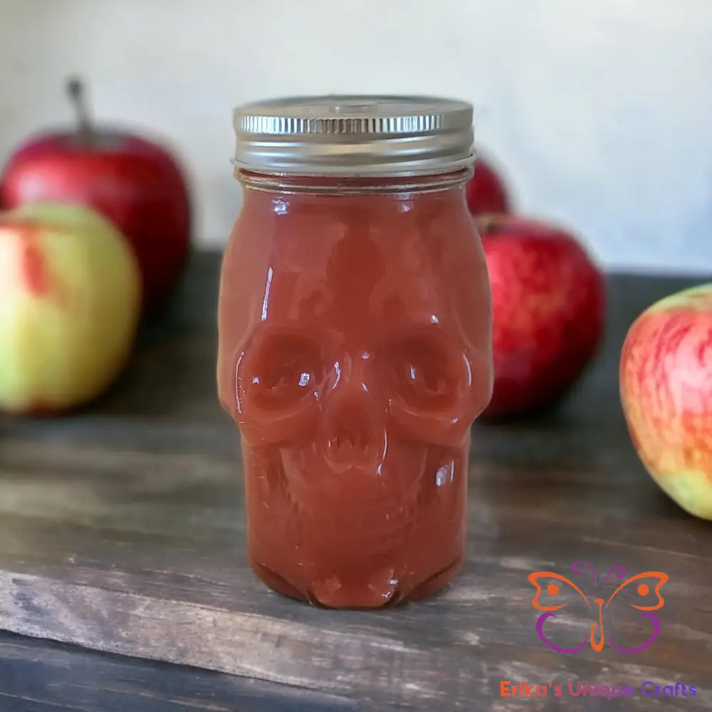 Skull Mason Jar Candles Caramel Apple / Red / Parasoy Candles