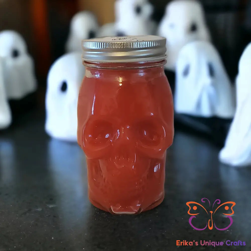 Skull Mason Jar Candles Haunting / Red / Parasoy Candles