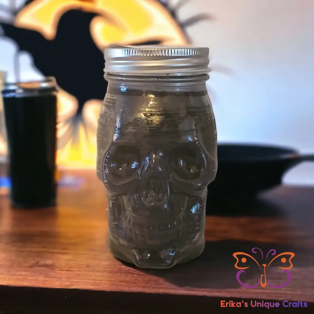 Skull Mason Jar Candles Nevermore / Black / Parasoy Candles