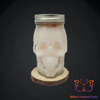 Skull Mason Jar Candles Root Beer / White / Parasoy Candles