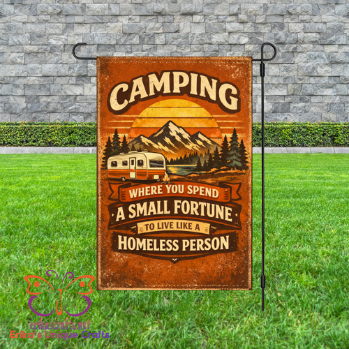 Camping Small Fortune Garden Flag - Garden Flag