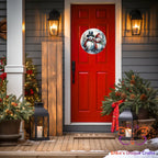 Snowman Couple Round Hanging Door Sign Door Sign