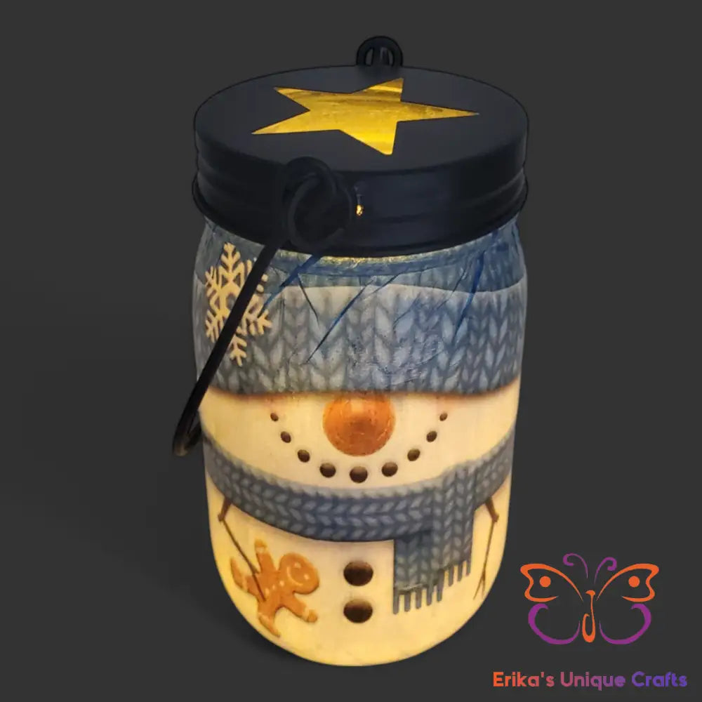 Snowman Mason Jar Tealight Hanger Mason Jar