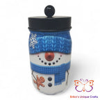 Snowman Mason Jar Apothecary Lid Mason Jar