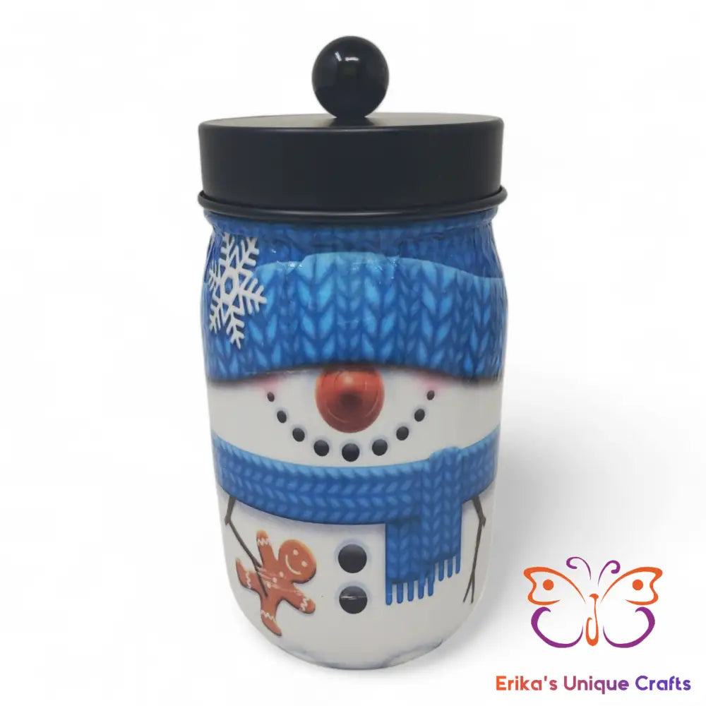 Snowman Mason Jar Apothecary Lid Mason Jar