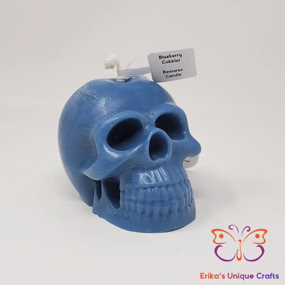 Solid Skull Candles Blue / Bluberry Cobbler / Beeswax Candles
