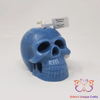 Solid Skull Candles Blue / Bluberry Cobbler / Beeswax Candles
