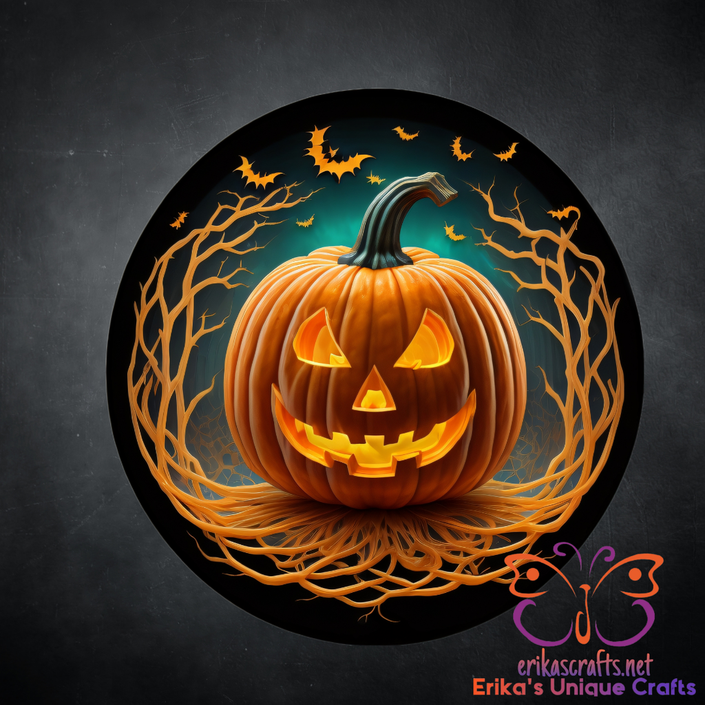 Spooky Jack O Lantern Metal Door Sign
