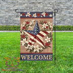 Star Stripes & Lilies Garden Flag - Garden Flag