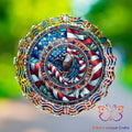 Stained Glass Patriotic Eagle Wind Spinner Wind Spinner