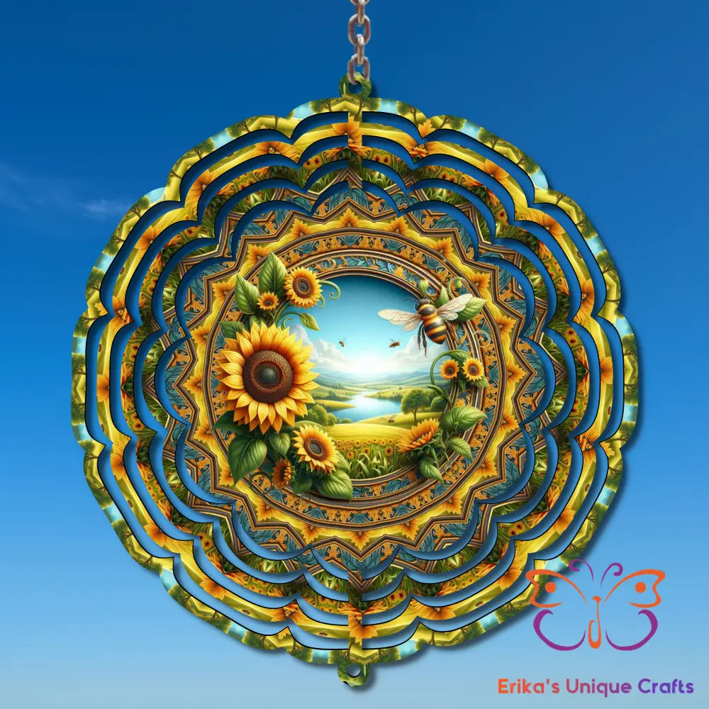Sun Flower Bee Wind Spinner Wind Spinner