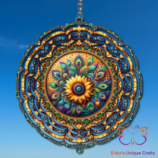 Sunflower and Peacock Wind Spinner Wind Spinner