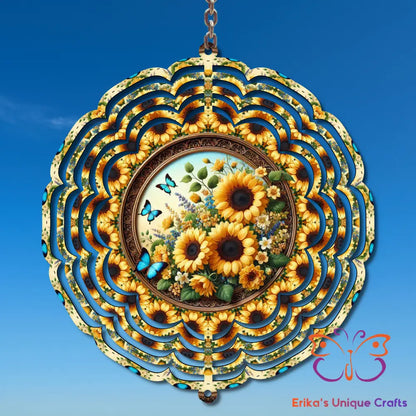Sunflower Butterflies Wind Spinner Wind Spinner