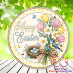 Happy Easter Bird Door Sign