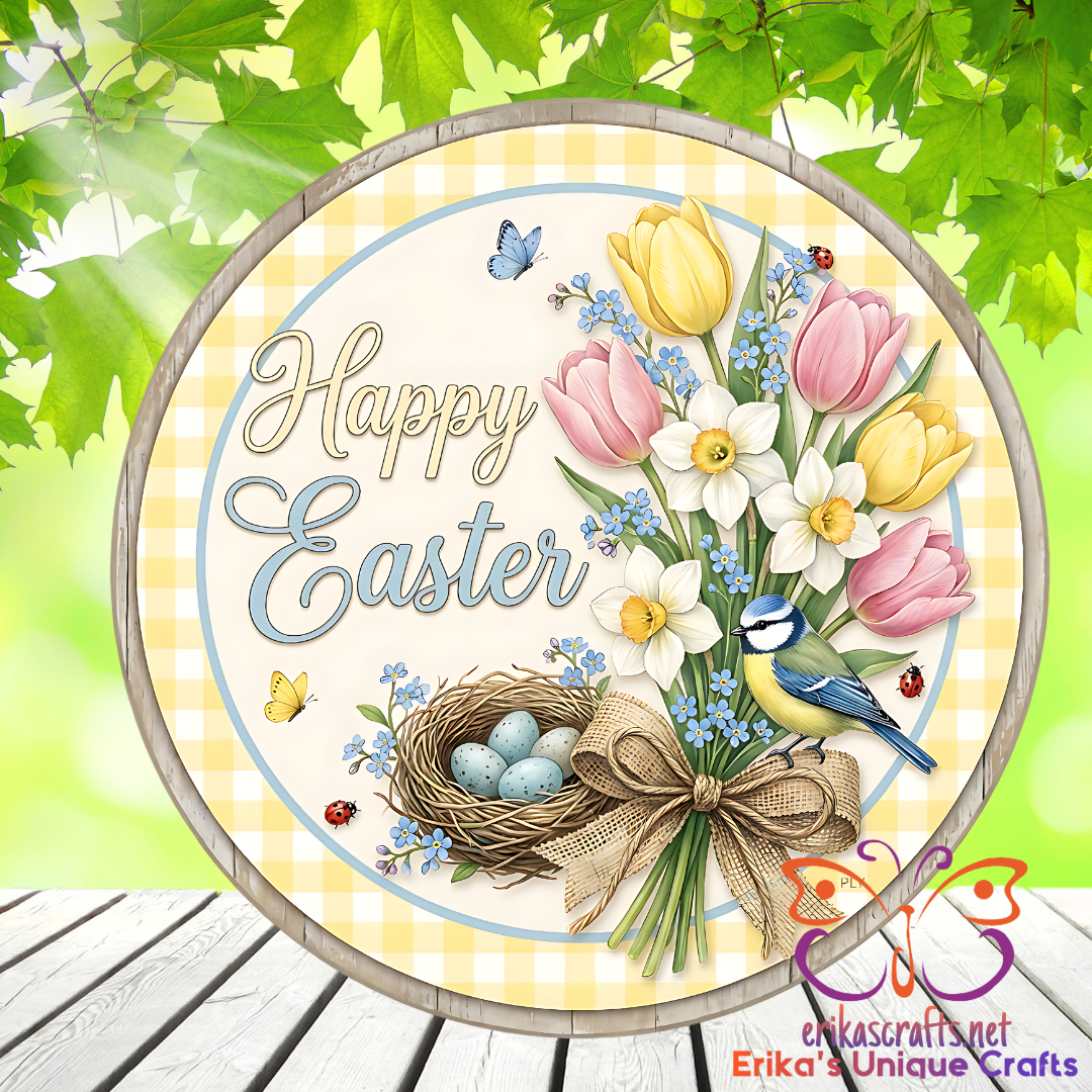 Happy Easter Bird Door Sign