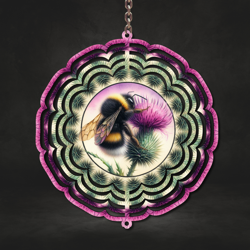 Thistle Bumblebee Wind Spinner