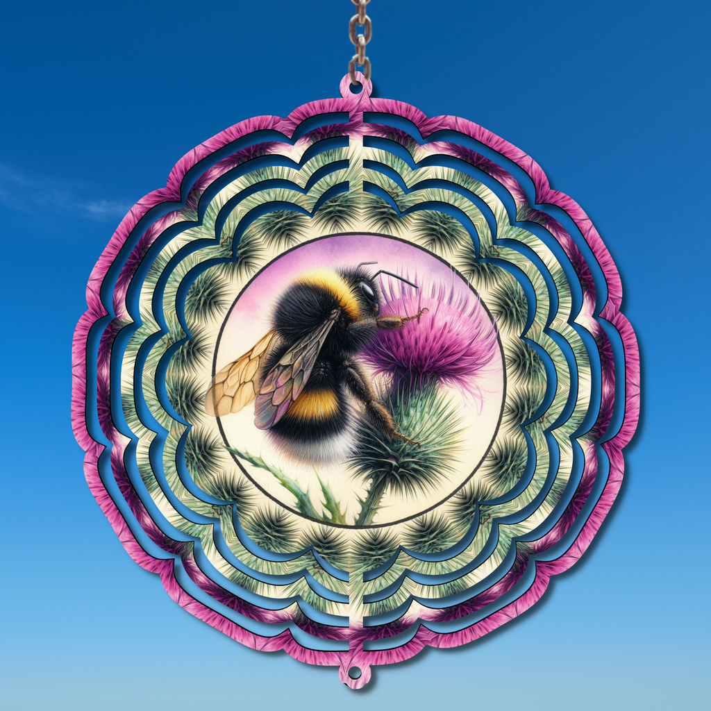 Thistle Bumblebee Wind Spinner