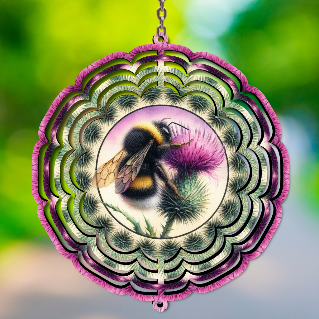 Thistle Bumblebee Wind Spinner