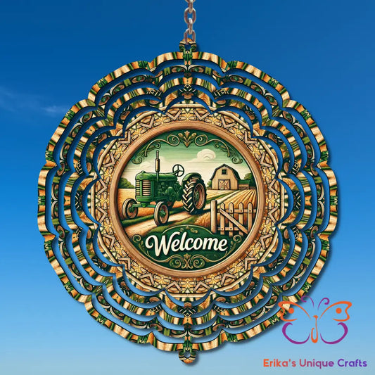 Tractor Welcome Wind Spinner Wind Spinner