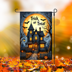 Trick Or Treat Haunted House Garden Flag