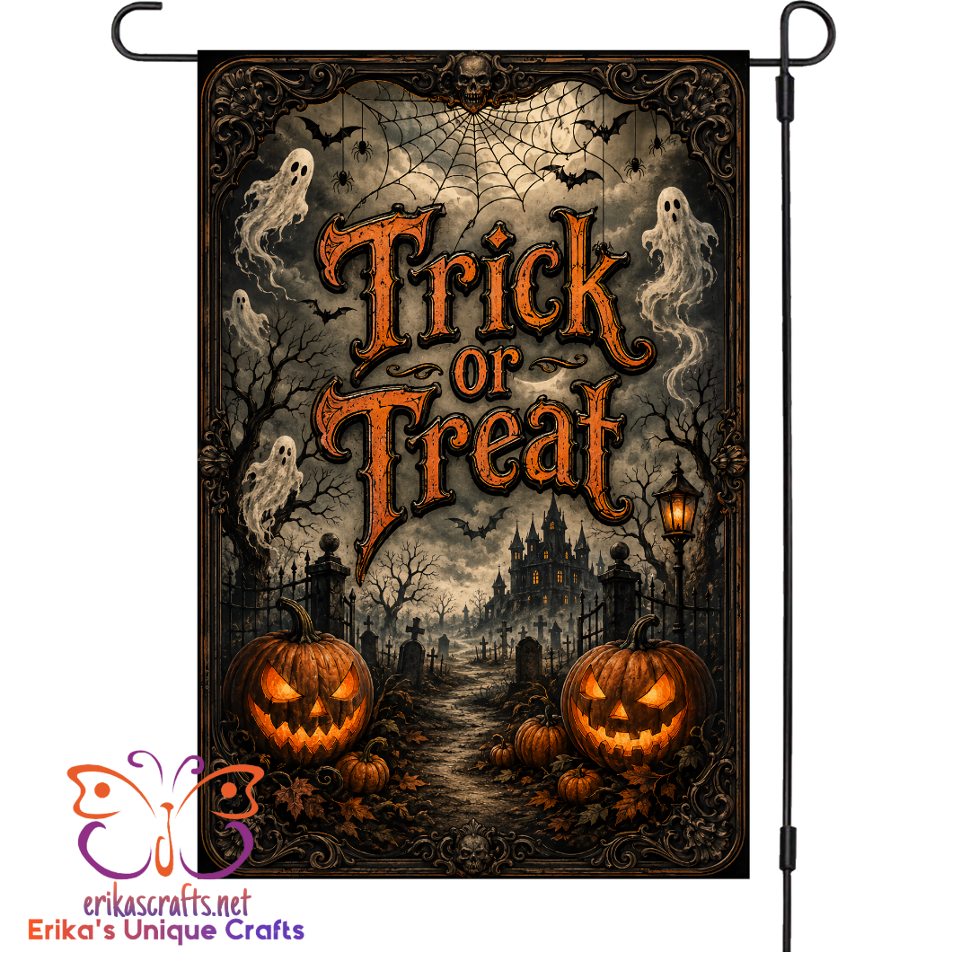 Trick Or Treat Halloween Garden Flag