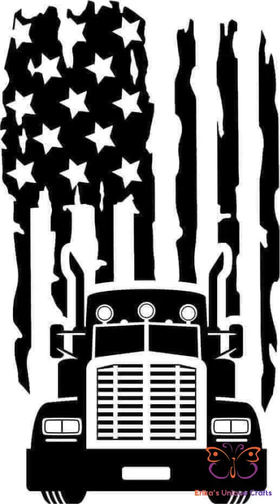 Truck Driver USA Distressed Flag Bullet Thermos