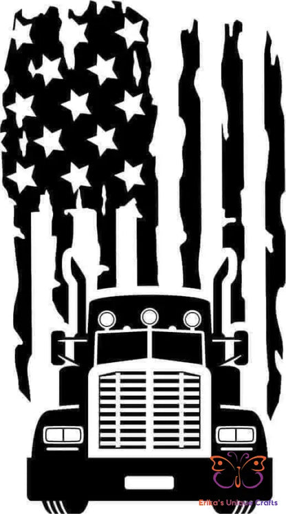 Truck Driver USA Distressed Flag Bullet Thermos