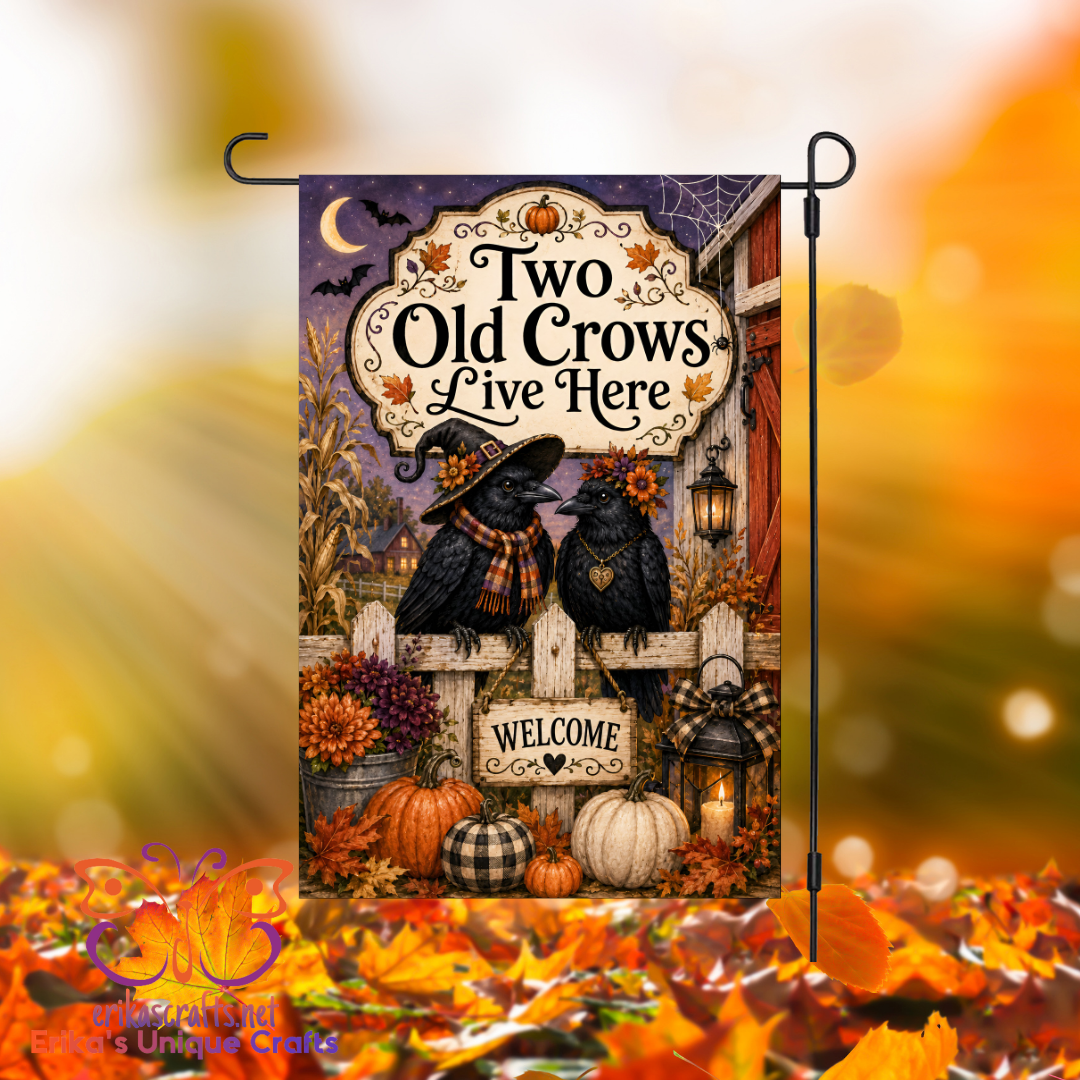 Two Old Crows Garden Flag