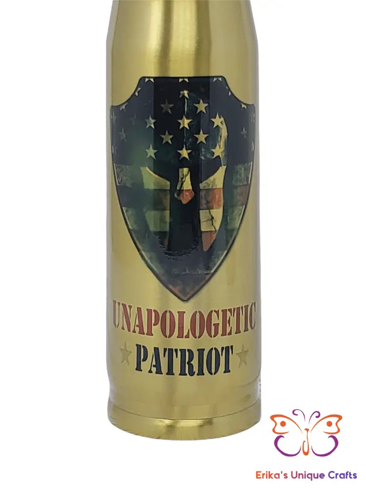 Unapologetic Patriot Shield Bullet Thermos - Erikas Crafts