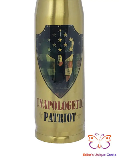 Unapologetic Patriot Shield Bullet Thermos - Erikas Crafts