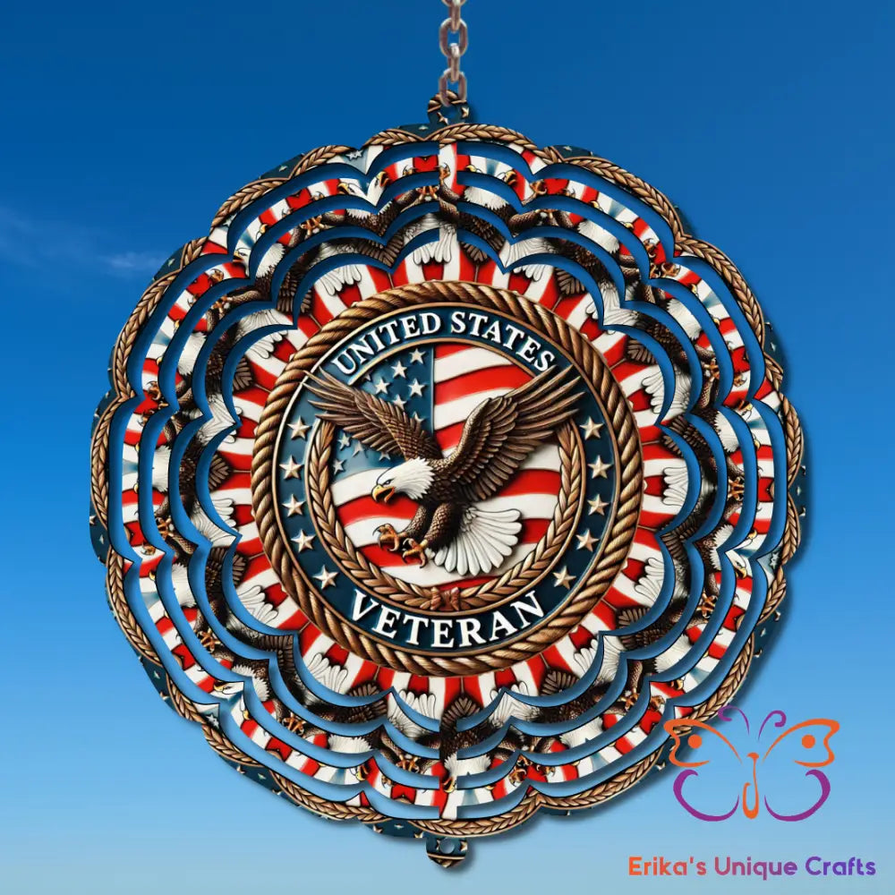 United States Veteran Eagle Wind Spinner Wind Spinner