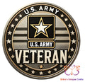 US Army Veteran Round Hanging Door Sign Door Sign