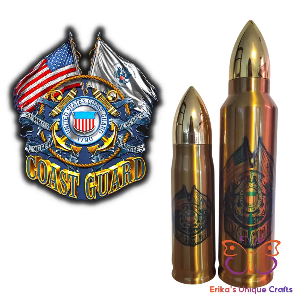 US Coast Guard Flags Logo Bullet Thermos Tumbler Bullet Thermos